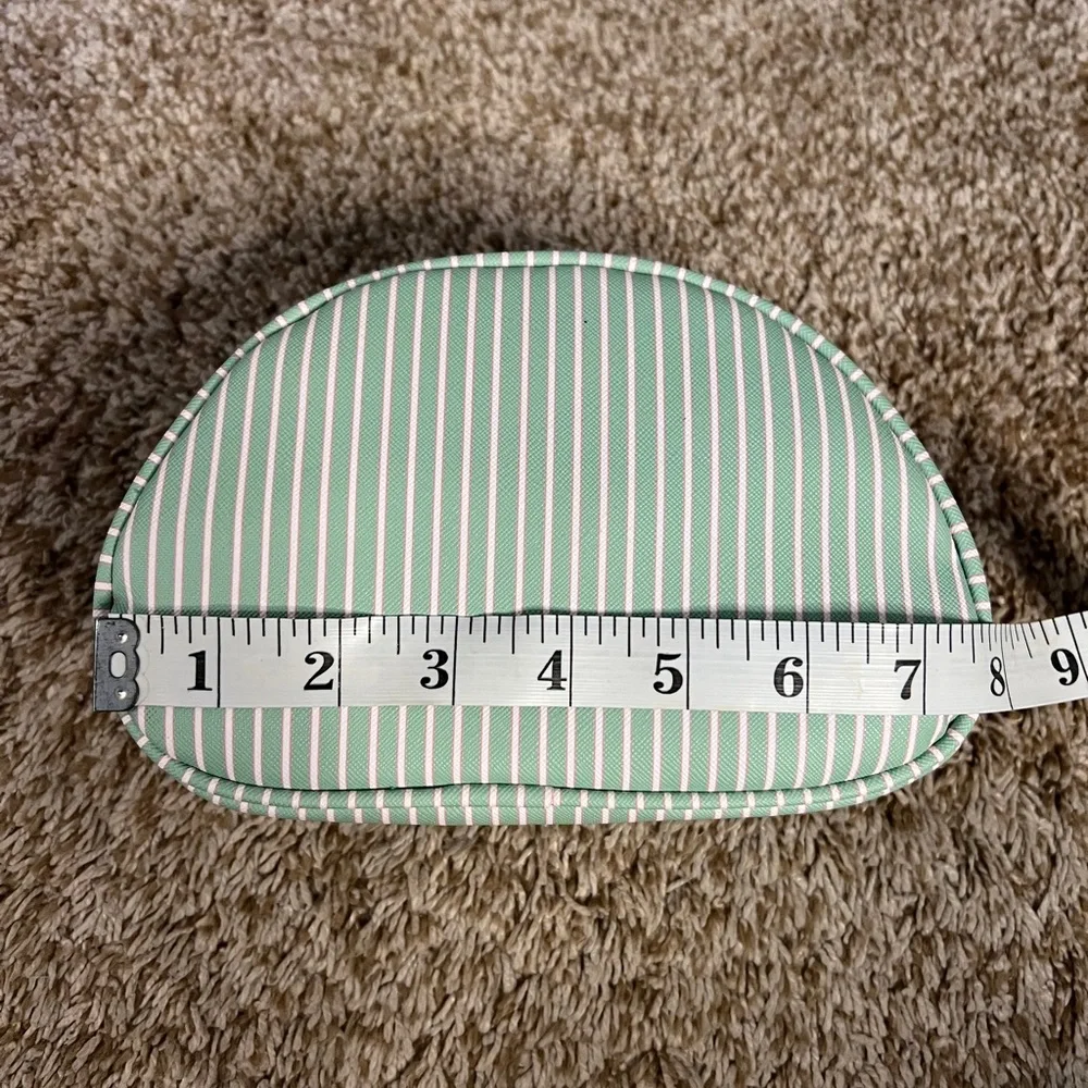 Dwell Studios NEW Makeup Skincare Bag Travel 2 Piece Set Pink Green Stripe NWT